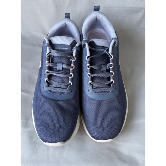 SKECHERS Air-Cooled Memory Foam Low Top Lace-Up Sneakers Blue/White Size 9